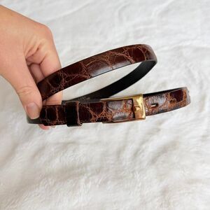 Streve Women's Brown Genuine Alligator leather Belt M